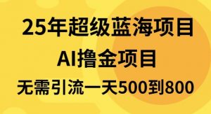 25年超级蓝海项目一天800+，半搬砖项目，不需要引流-兵兵资源
