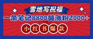 一条笔记8800+赞，涨粉2000+，火爆小红书的recraft雪地写祝福玩法(附提示词及工具)-兵兵资源