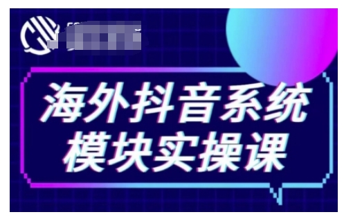 海外抖音Tiktok系统模块实操课，TK短视频带货，TK直播带货，TK小店端实操等-兵兵资源