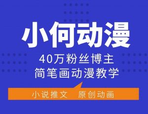 小何动漫简笔画动漫教学，40万粉丝博主课程，可做伙伴计划、分成计划、接广告等-兵兵资源