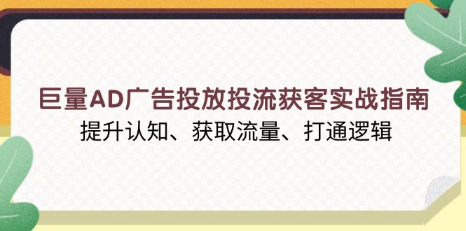 巨量AD广告投放投流获客实战指南，提升认知、获取流量、打通逻辑-兵兵资源