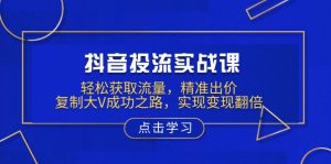 抖音投流实战课，轻松获取流量，精准出价，复制大V成功之路，实现变现翻倍-兵兵资源