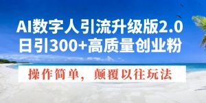 AI数字人引流升级版2.0，日引300+高质量创业粉，操作简单，颠覆以往玩法-兵兵资源