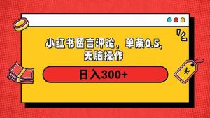 小红书评论单条0.5元，日入300＋，无上限，详细操作流程-兵兵资源