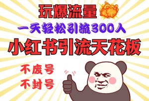 小红书引流天花板，玩爆流量，一天轻松引流300人，安全操作-兵兵资源