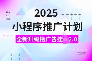 2025小程序推广计划,全新升级撸广告挂JI2.0玩法,日入多张,小白可做【揭秘】-兵兵资源