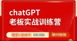 ChatGPT老板实战训练营，用GPT带飞，一人顶一个团队-兵兵资源