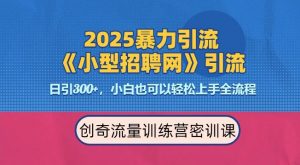 2025最新暴力引流方法，招聘平台一天引流300+，日变现多张，专业人士力荐-兵兵资源