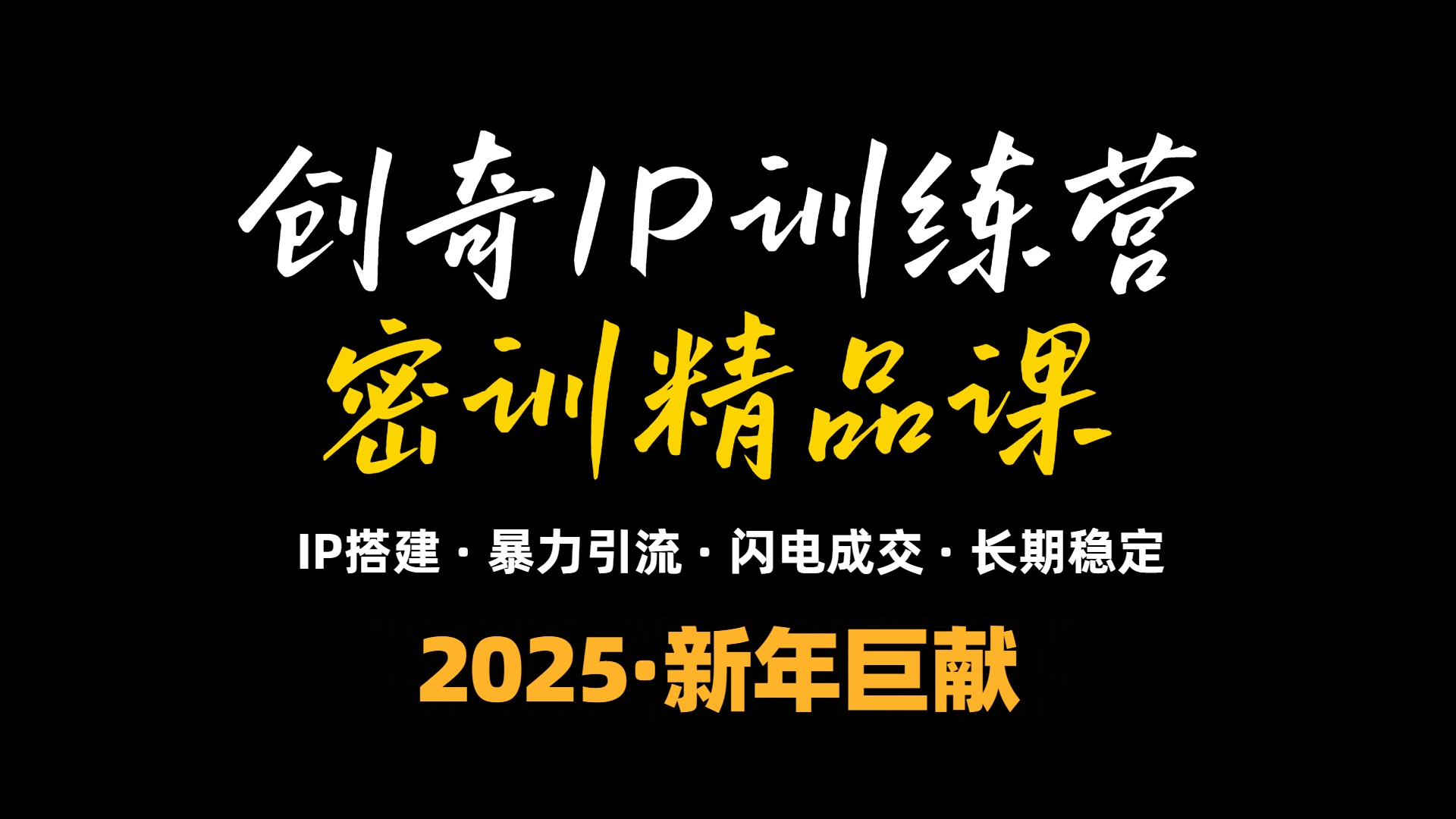 2025年“知识付费IP训练营”小白避坑年赚百万，暴力引流，闪电成交-兵兵资源