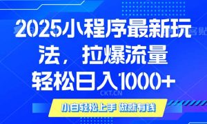 2025年小程序最新玩法，流量直接拉爆，单日稳定变现1000+-兵兵资源