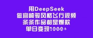 用DeepSeek做宫崎骏风格飞行视频，条条作品都是爆款，单日变现多张-兵兵资源