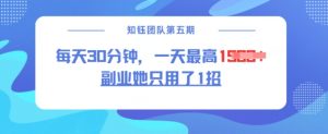 副业她只用了1招，每天30分钟，无脑二创，一天最高1.5k-兵兵资源
