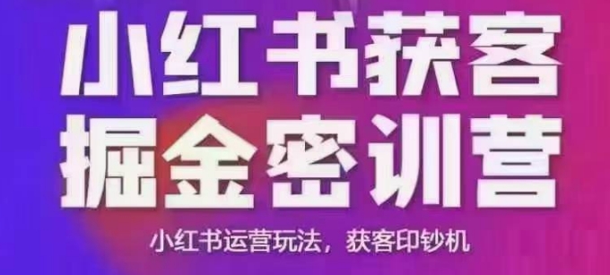 小红书获客掘金线下课，录音+ppt照片，小红书运营玩法，获客印钞机-兵兵资源