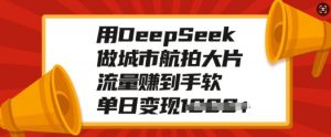 用DeepSeek做城市航拍大片，流量赚到手软，单日变现多张-兵兵资源