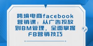 跨境电商facebook营销课：从广告投放到BM管理，全面掌握FB营销技巧-兵兵资源