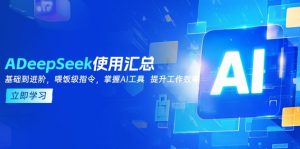 DeepSeek使用汇总，基础到进阶，提示词技巧，掌握AI工具  提升工作效率-兵兵资源