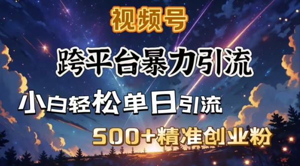 跨平台暴力引流，私域完美闭环，日引500+精准创业粉-兵兵资源