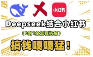 deepseek+小红书打造流量生产线实操课,0到1全流程拆解,搞钱嘎嘎猛-兵兵资源