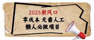 2025新风口，懒人必做项目，零成本无需人工，轻松上手无门槛-兵兵资源