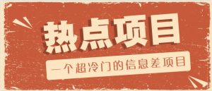 一个超冷门的信息差项目，出售各种协议模板，一个月收益竟高达20000+-兵兵资源