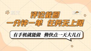 评论截图，一分钟一单，有手机就能做，任务无上限，轻松一天大几百-兵兵资源