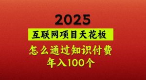 2025项目天花板，普通怎么通过知识付费翻身，年入百个【揭秘】-兵兵资源