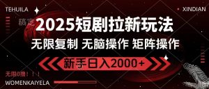2025短剧拉新玩法，无需注册登录，无限0撸，无脑批量操作日入2000+-兵兵资源
