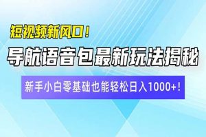 短视频新风口！导航语音包最新玩法揭秘，新手小白零基础也能轻松日入10...-兵兵资源