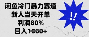 闲鱼冷门暴力赛道，新人当天开单，利润80%，日入多张【揭秘】-兵兵资源