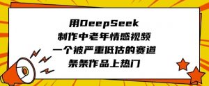用DeepSeek制作中老年情感视频，一个被严重低估的赛道，条条作品上热门-兵兵资源