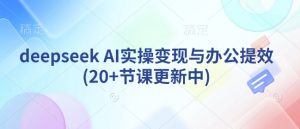 deepseek AI实操变现与办公提效(20+节课更新中)-兵兵资源