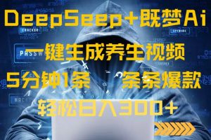 DeepSeek+既梦Ai生成养生视频，5分钟一条，条条爆款，轻松日入300+-兵兵资源