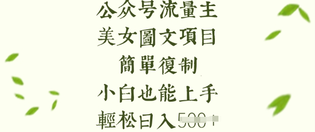 流量主长期收益项目,美女图片简单复制,小白也能上手,轻松日入5张-兵兵资源