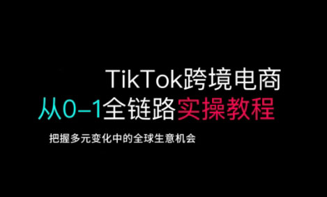 TikTok跨境电商从0-1全链路全方位实操教程,把握多元变化中的全球生意机会-兵兵资源