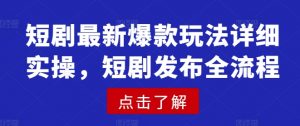 短剧最新爆款玩法详细实操，短剧发布全流程-兵兵资源