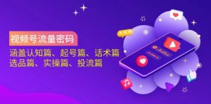 视频号流量密码：涵盖认知篇、起号篇、话术篇、选品篇、实操篇、投流篇-兵兵资源