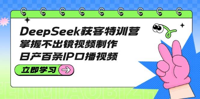 DeepSeek获客特训营:掌握不出镜视频制作,日产百条IP口播视频-兵兵资源