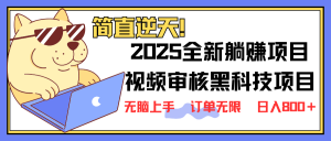 2025 全新视频审核黑科技项目登场，新手小白无脑上手5秒闭眼出单，订单...-兵兵资源