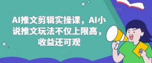 AI推文剪辑实操课，AI小说推文玩法不仅上限高，收益还可观-兵兵资源