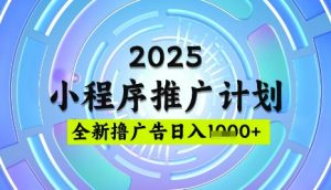 2025微信小程序推广计划，撸广告玩法，日均5张，稳定简单【揭秘】-兵兵资源