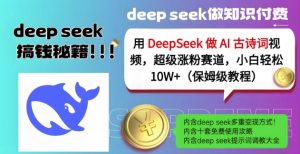 用DeepSeek做AI古诗词视频，超级涨粉赛道，小白轻松涨粉10W+(保姆级教程)-兵兵资源