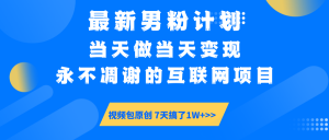 最新男粉计划6.0玩法，永不凋谢的互联网项目 当天做当天变现，视频包原...-兵兵资源