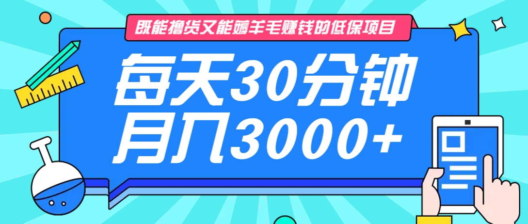 既能撸货又能赚钱的长期低保项目，每天30分钟，多号百分百稳定月入3000+！-兵兵资源