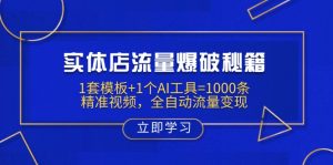实体店流量爆破秘籍：1套模板+1个AI工具=1000条精准视频，全自动流量变现-兵兵资源