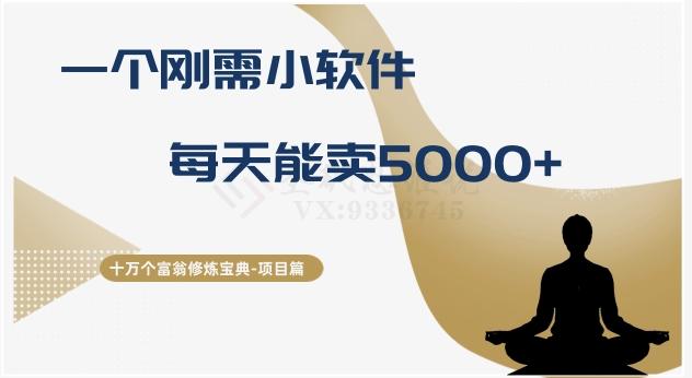 十万个富翁修炼宝典之17.一个刚需小软件，每天能卖5000+-兵兵资源