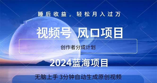 2024蓝海项目，3分钟自动生成视频，月入过万-兵兵资源