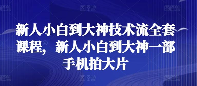 新人小白到大神技术流全套课程，新人小白到大神一部手机拍大片-兵兵资源