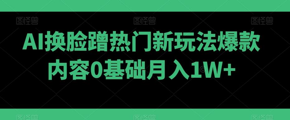 AI换脸蹭热门新玩法爆款内容0基础月入1W+-兵兵资源