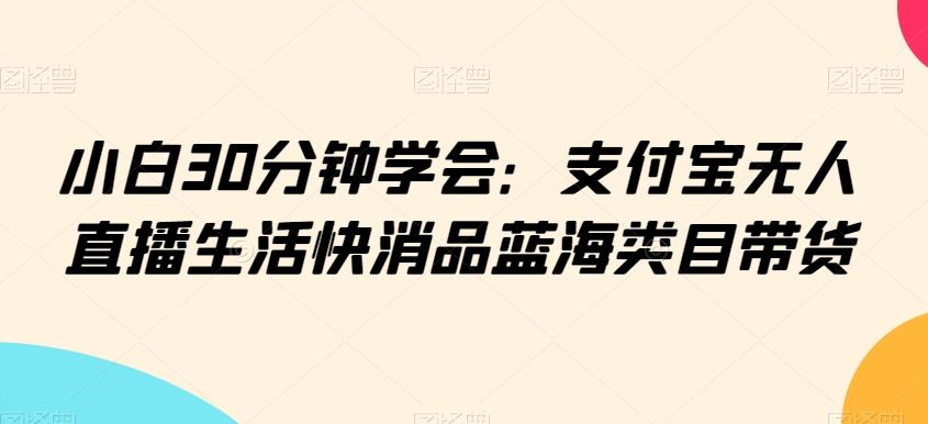 小白30分钟学会：支付宝无人直播生活快消品蓝海类目带货【揭秘】-兵兵资源