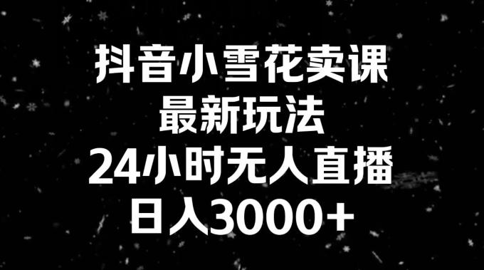 抖音小雪花卖课，24小时无人直播，日入3000+，小白也能轻松操作-兵兵资源